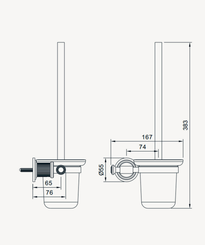 Wall-mounted toilet brush holder – Hera