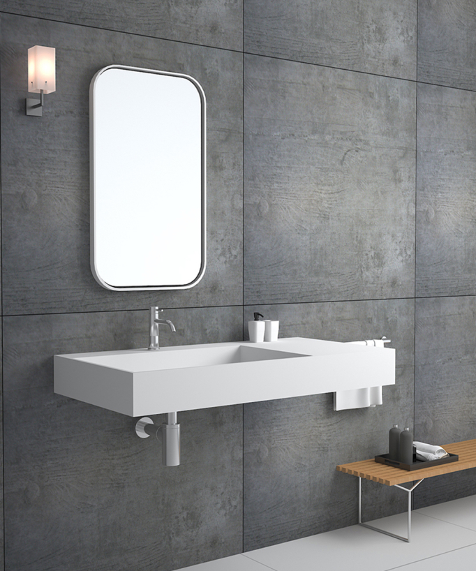 Bumba Wall-Hung Basin - Matte White