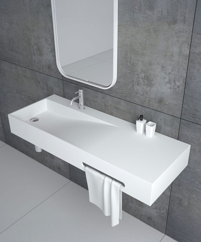 Gandajika Wall-Hung Basin - Matte White