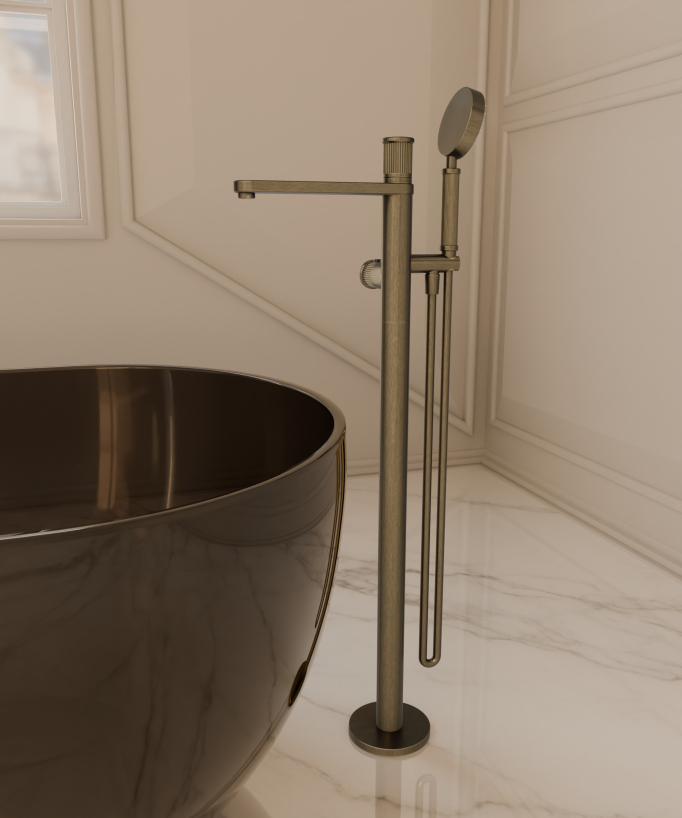 Freestanding thermostatic bath mixer tap – Bronze – Hera