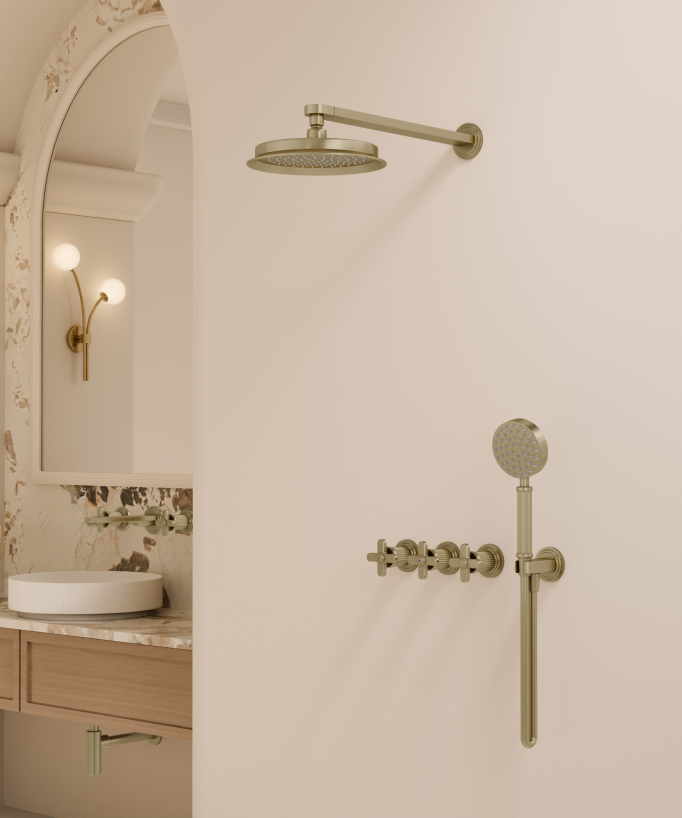 Concealed Shower Pack - Mixer, Rain Shower Head & Hand Shower - Hera