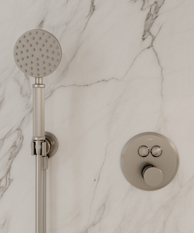 Concealed thermostatic shower column – Brushed Nickel – Hera