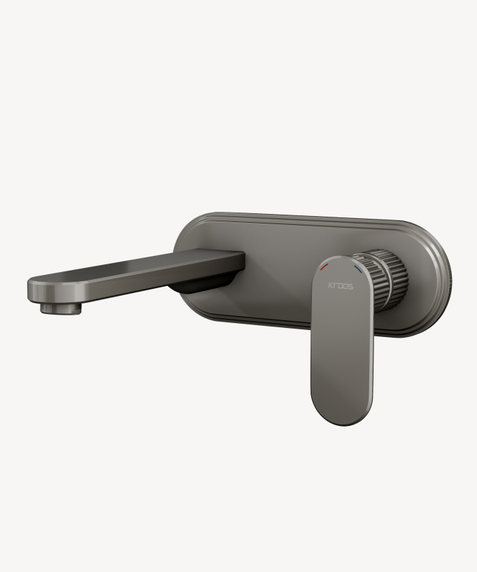 Wall-mounted basin mixer with backplate – Hera