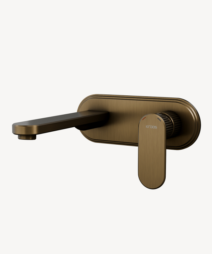Wall-mounted basin mixer with backplate – Hera