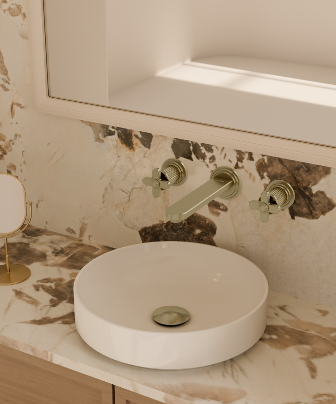 Wall-mounted basin mixer (two-handle) – Hera