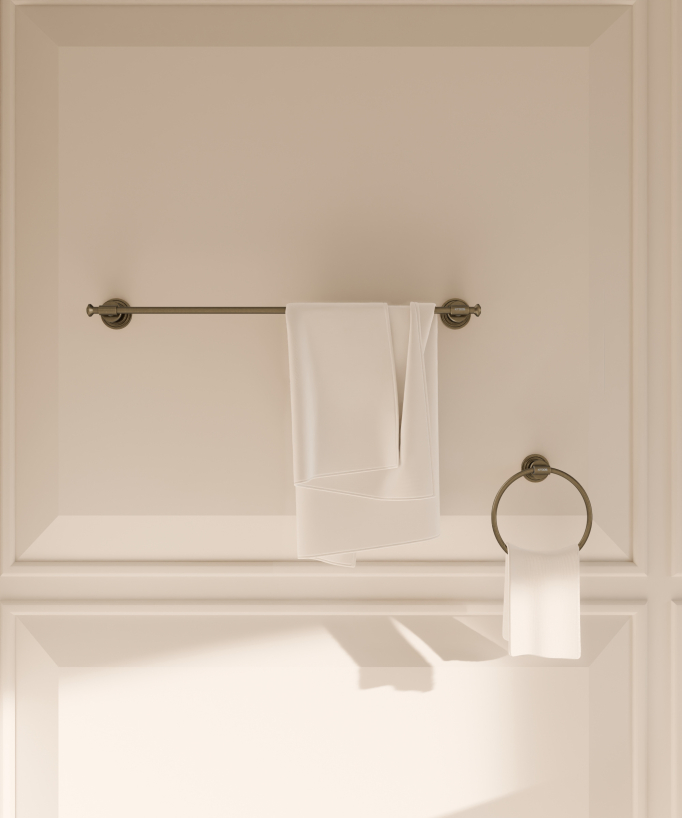 Wall-mounted towel ring – Bronze – Hera