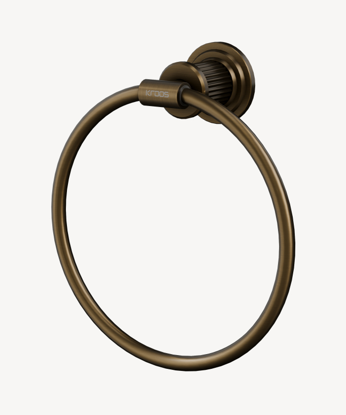 Wall-mounted towel ring – Bronze – Hera