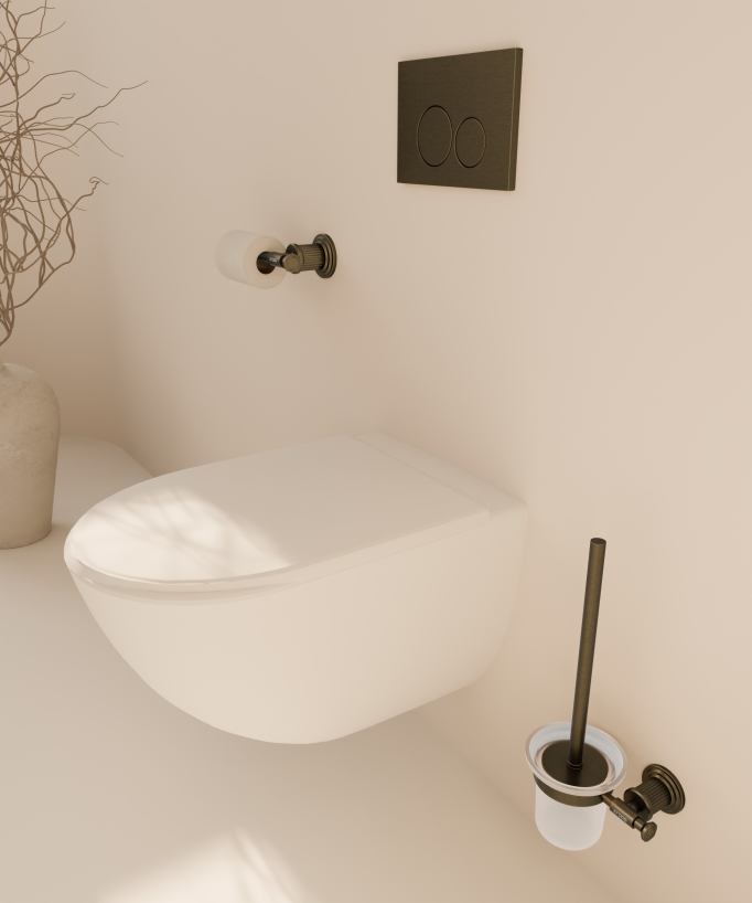Wall-mounted toilet paper holder – Bronze – Hera