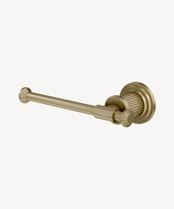 Hera Wall-Mounted Toilet Roll Holder - Brushed Gold