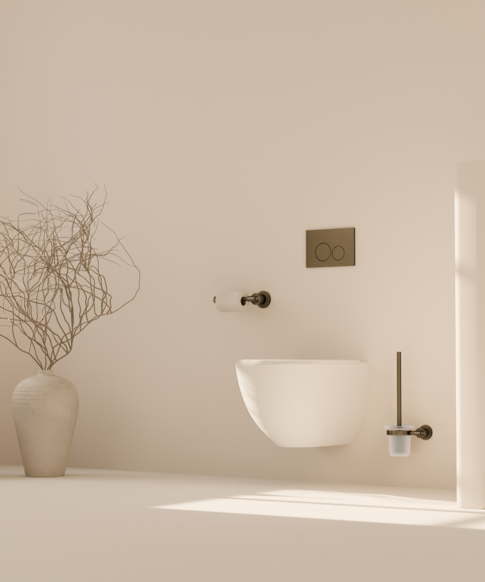 Wall-mounted toilet brush holder – Bronze – Hera