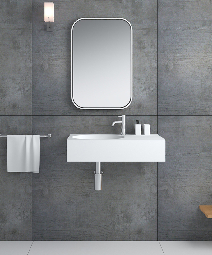Lomami Wall-Hung Basin - Matte White