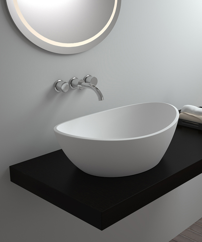 Loandjili Oval Countertop Basin - Matte White