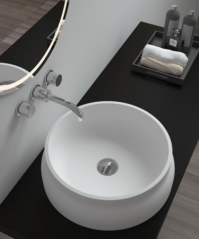 Impfondo Round Countertop Basin - Matte White - Ø42 cm