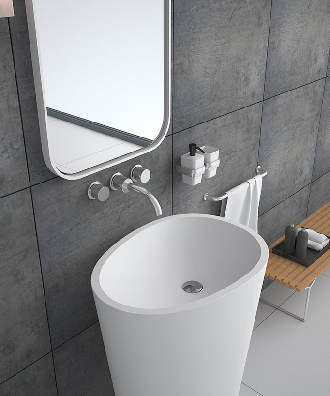 Soukané Oval Freestanding Basin - Matte White