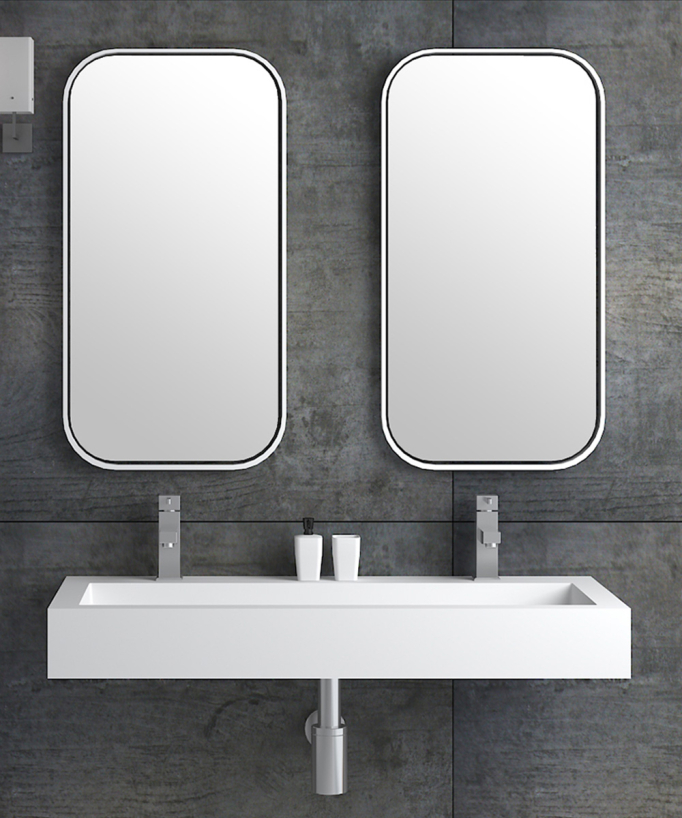 Buta Wall-Hung Double Basin - Matte White