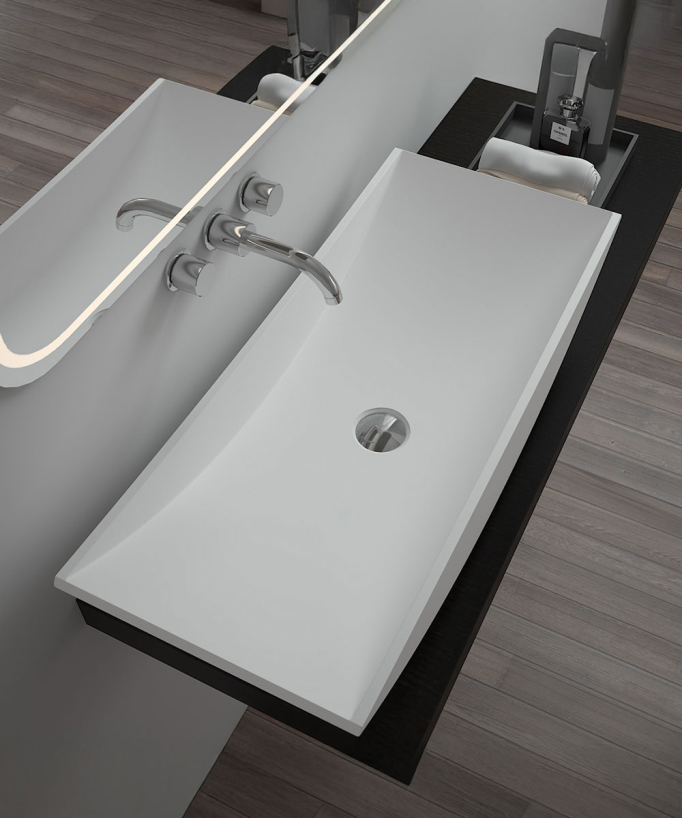 Gamboma Rectangular Countertop Basin - Matte White