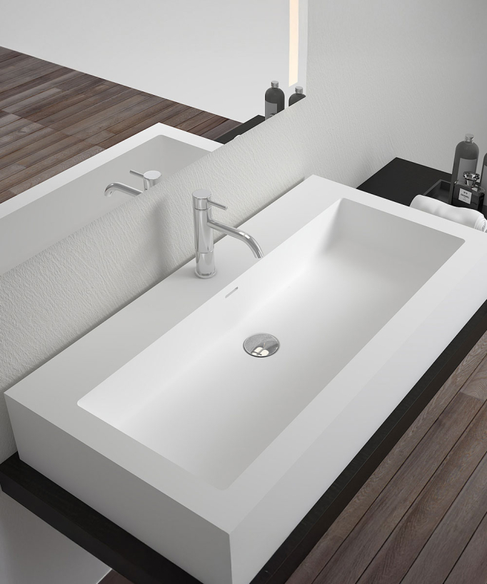 Likasi Rectangular Countertop Basin - Matte White