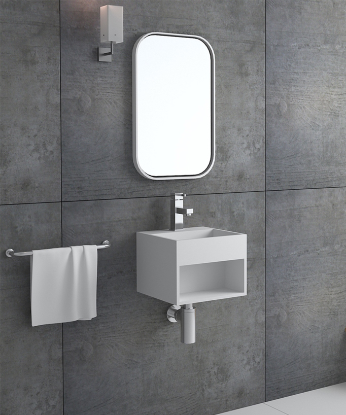Ituri Wall-Hung Square Hand Basin - Matte White