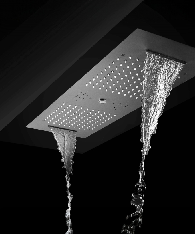 Modern Thermostatic Shower Set - 900x300 mm LED Rain Shower, 3 Body Jets