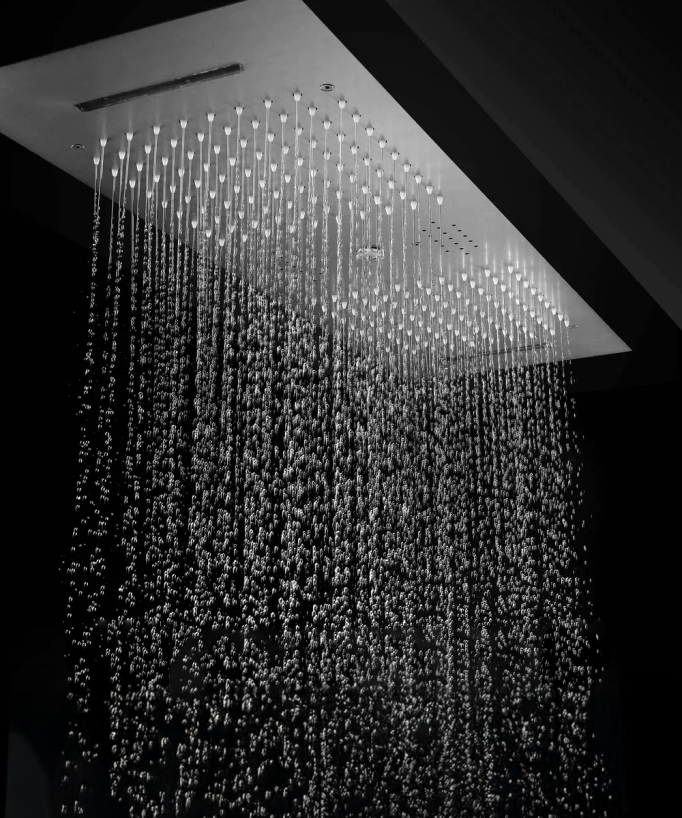 Modern Thermostatic Shower Set - Chrome - 900x300 mm LED Rain Shower, 3 Body Jets