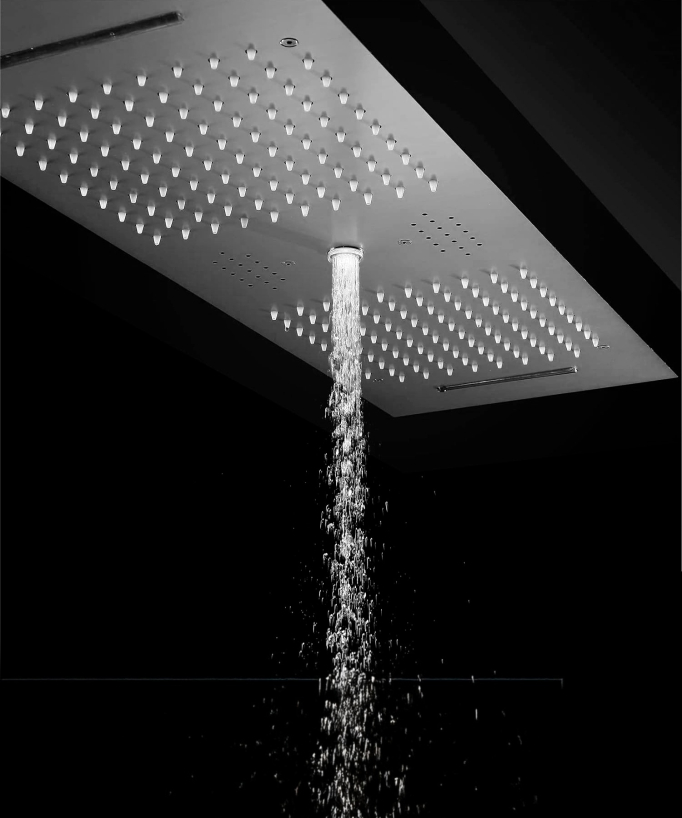 Modern Thermostatic Shower Set - 900x300 mm LED Rain Shower, 3 Body Jets