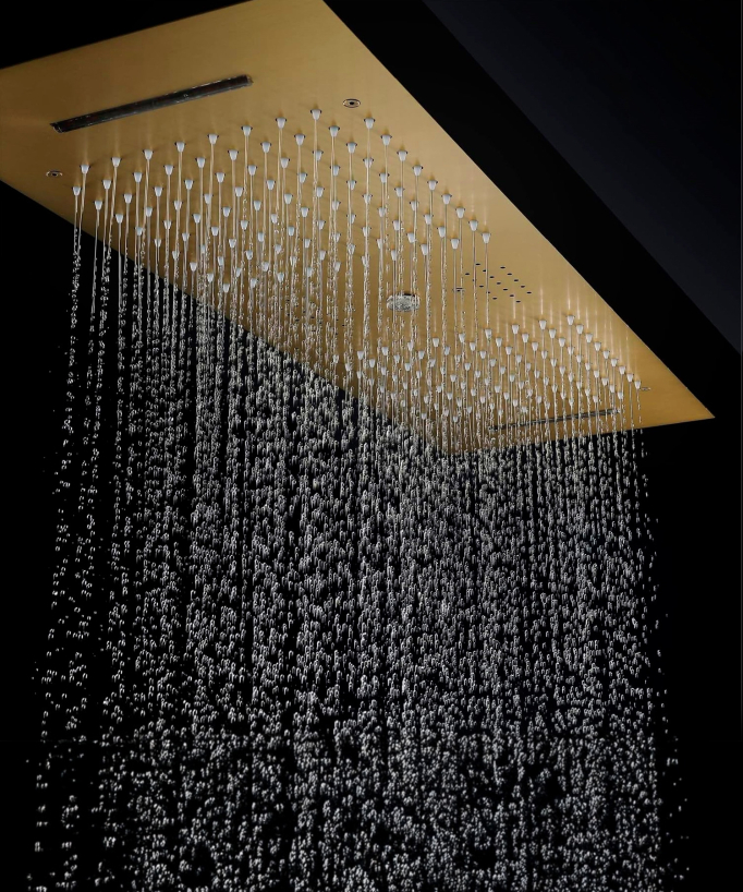 Modern Thermostatic Shower Set - 900x300 mm LED Rain Shower, 3 Body Jets