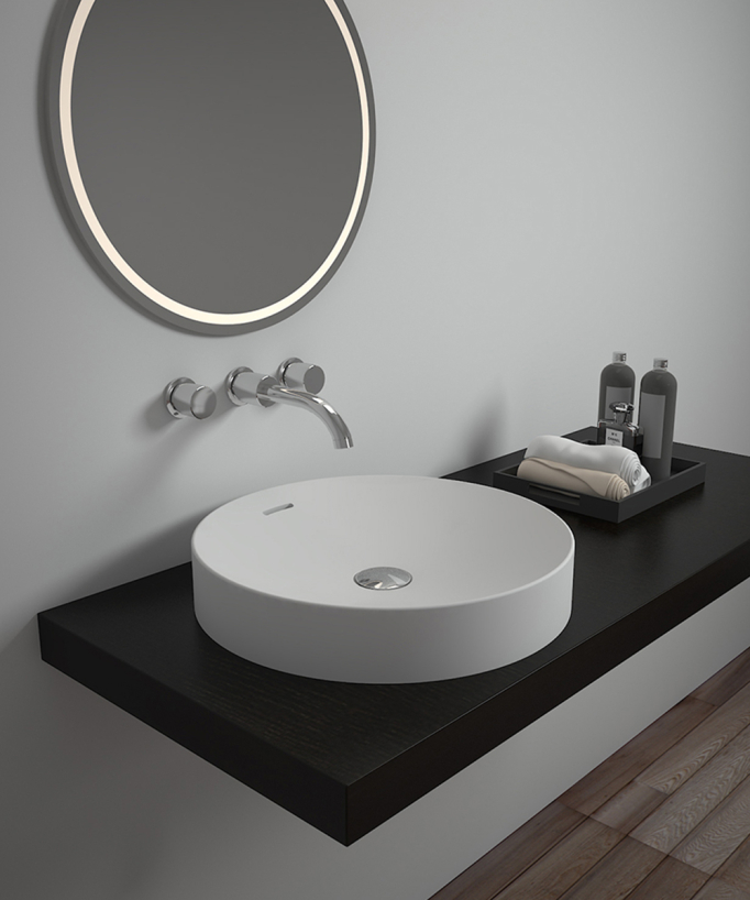 Goma Round Countertop Basin - Matte White