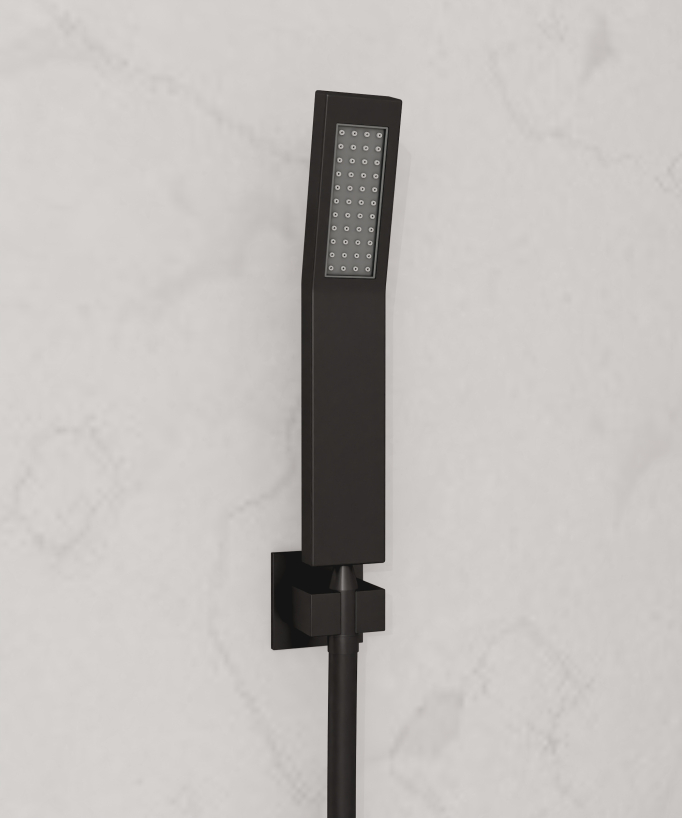 Black Multifunction Thermostatic LED Shower Set - 600x800 mm