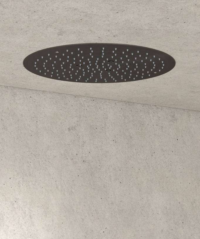 Thermostatic Shower Pack with Round Concealed Head - Gunmetal