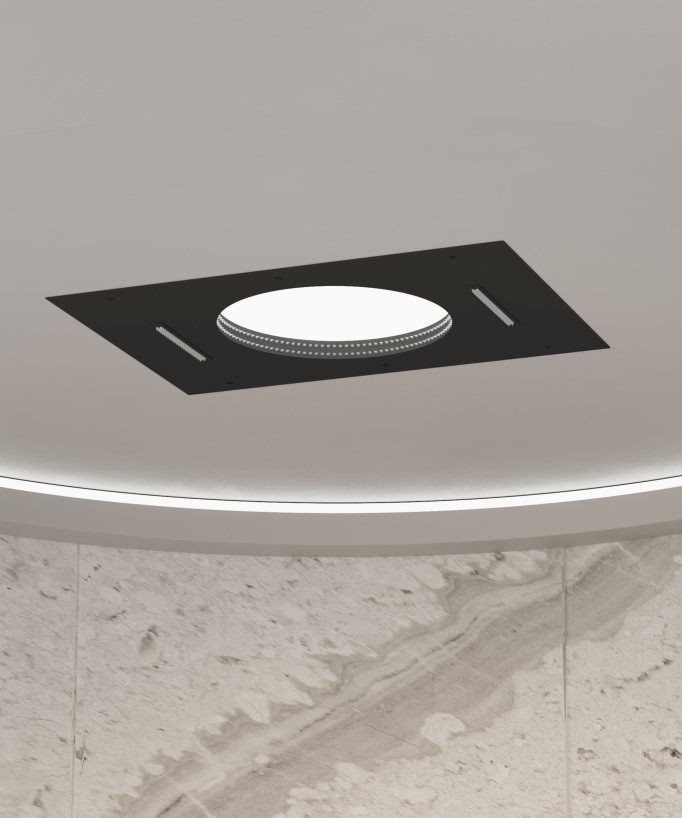 Thermostatic Shower Set with Circular Waterfall, Rain Bands & Side Jets - Matte Black