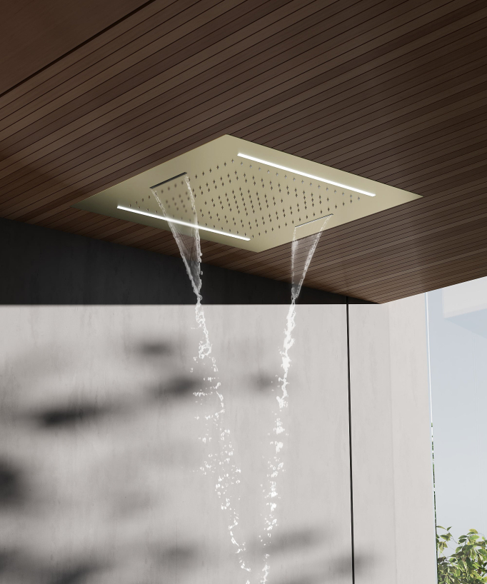 LED Multifunction Thermostatic Shower Pack 70x70 cm