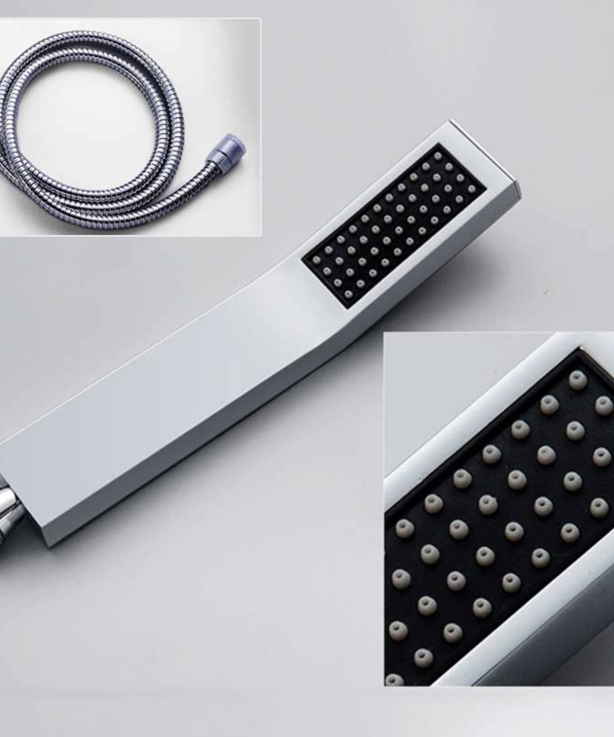 Thermostatic Shower Set with Chromotherapy - 71x43 cm Rain Shower