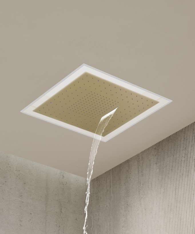 LED Wellness Thermostatic Shower Mixer Set - Brushed Gold - Sirius