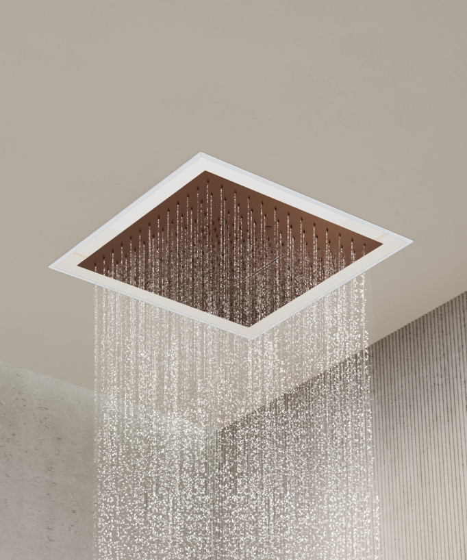 LED Wellness Thermostatic Shower Mixer Set - Brushed Rose Gold - Sirius