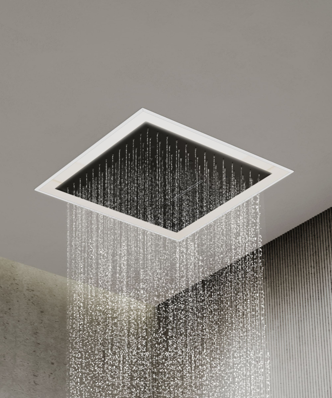 LED Wellness Thermostatic Shower Mixer Set - Matte Black - Sirius