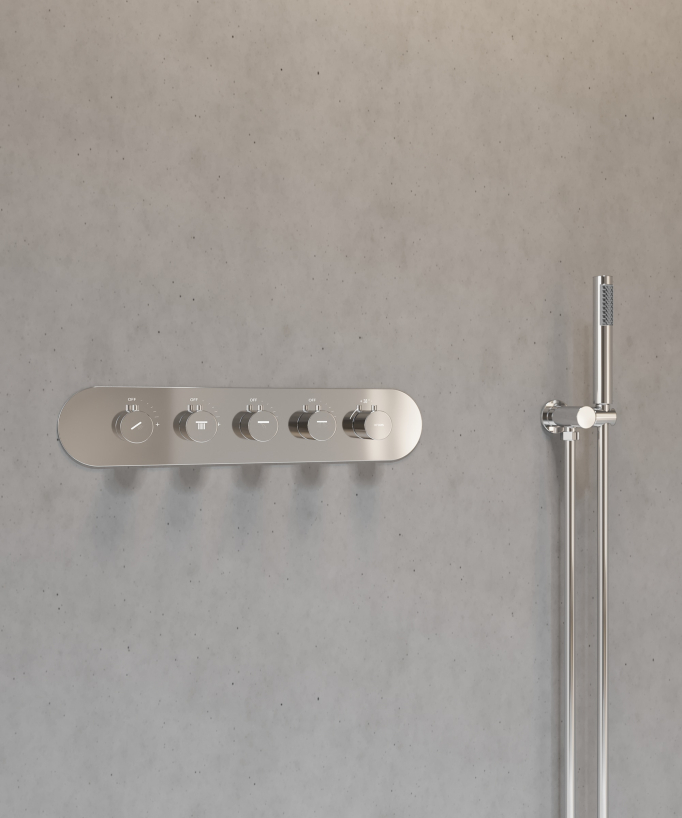 LED Wellness Concealed Thermostatic Shower Set - Chrome - Corbeau