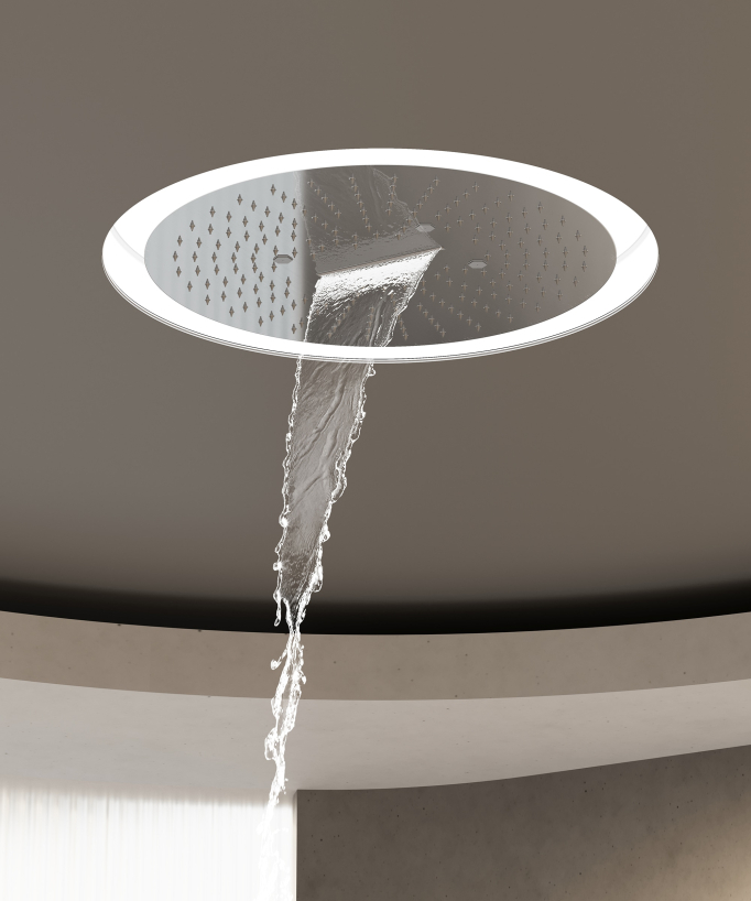LED Wellness Concealed Thermostatic Shower Set - Chrome - Corbeau