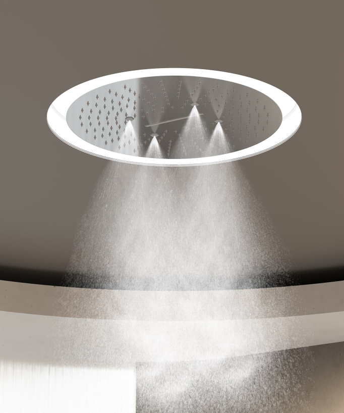 LED Wellness Concealed Thermostatic Shower Set - Chrome - Corbeau