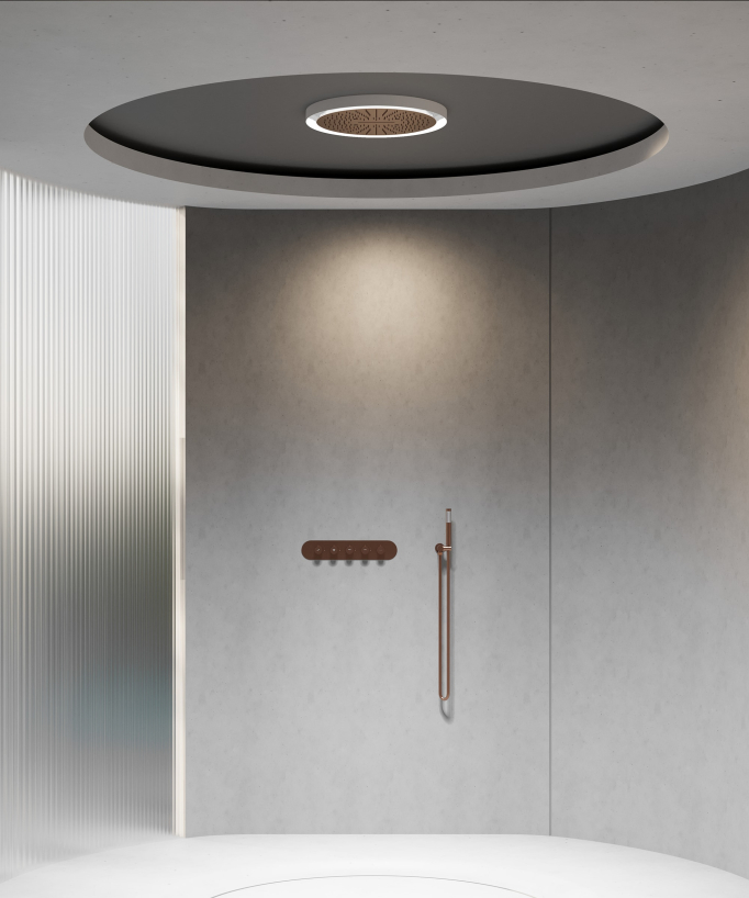 LED Wellness Concealed Thermostatic Shower Set - Corbeau