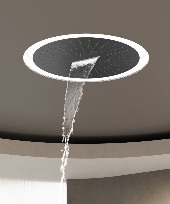 LED Wellness Concealed Thermostatic Shower Set - Gunmetal - Corbeau