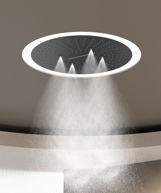LED Wellness Concealed Thermostatic Shower Set - Gunmetal - Corbeau