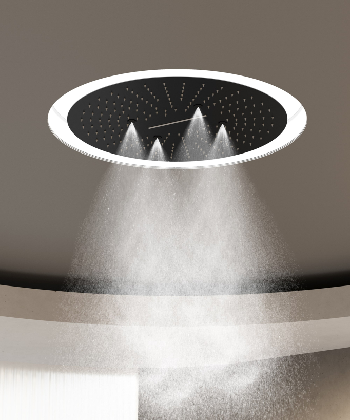 LED Wellness Concealed Thermostatic Shower Set - Black - Corbeau