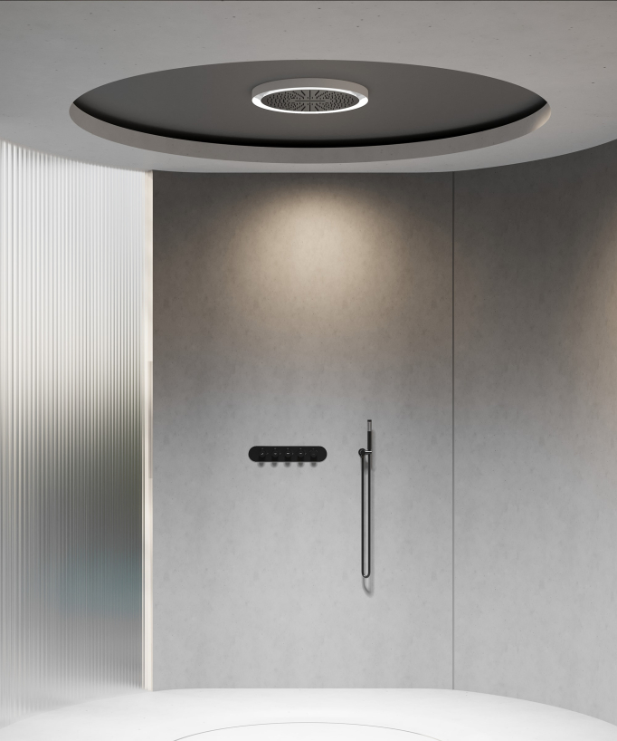 LED Wellness Concealed Thermostatic Shower Set - Corbeau