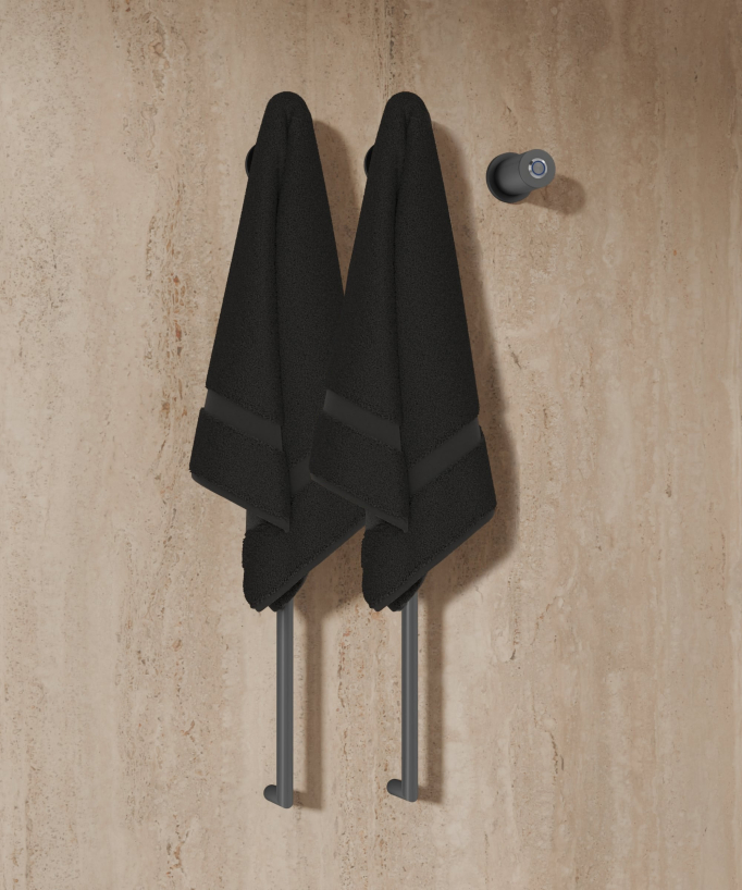 Gunmetal Electric Heated Towel Rail - Two Bars