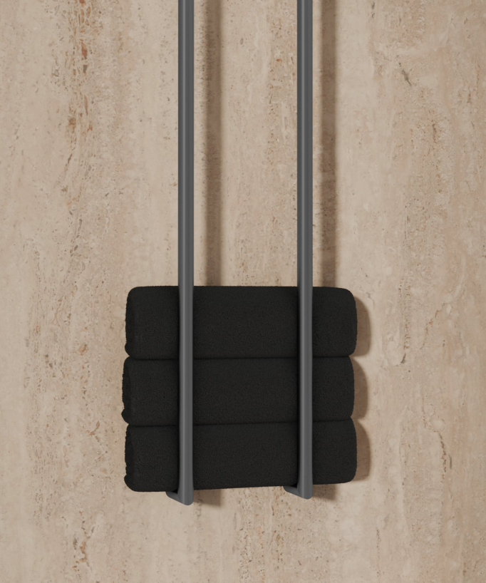 Gunmetal Electric Heated Towel Rail - Two Bars