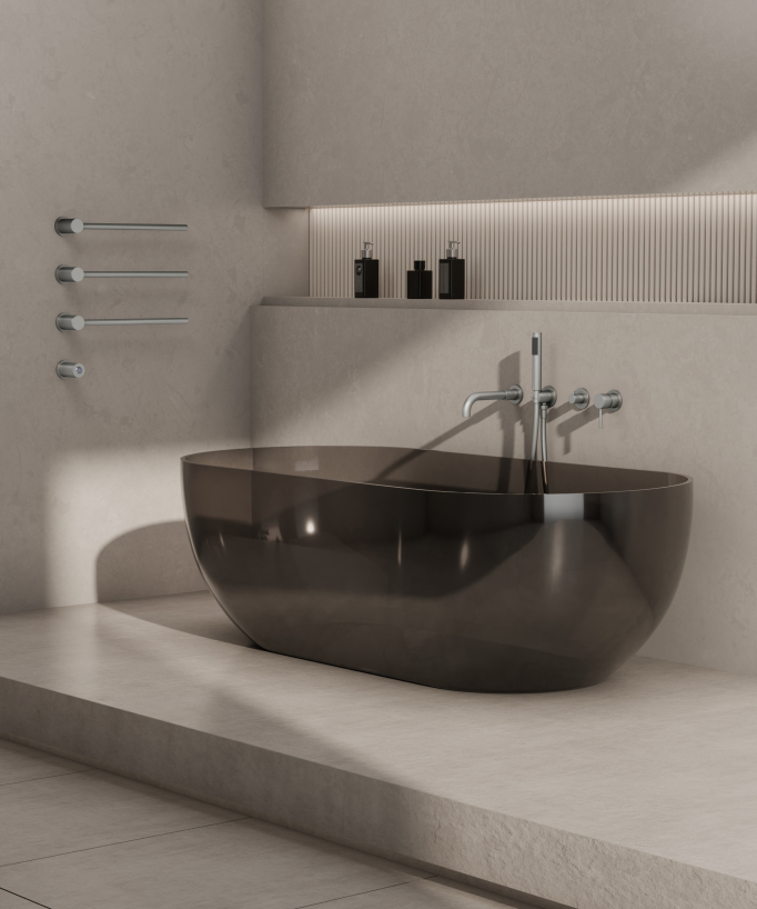Wall-Mounted Electric Heated Towel Rail - Brushed Nickel