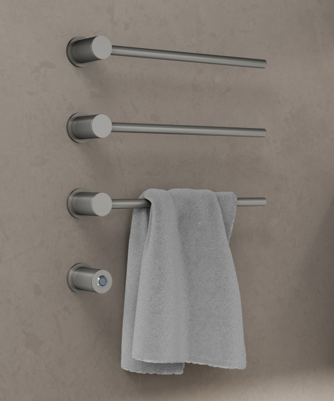 Wall-Mounted Electric Heated Towel Rail - Brushed Nickel