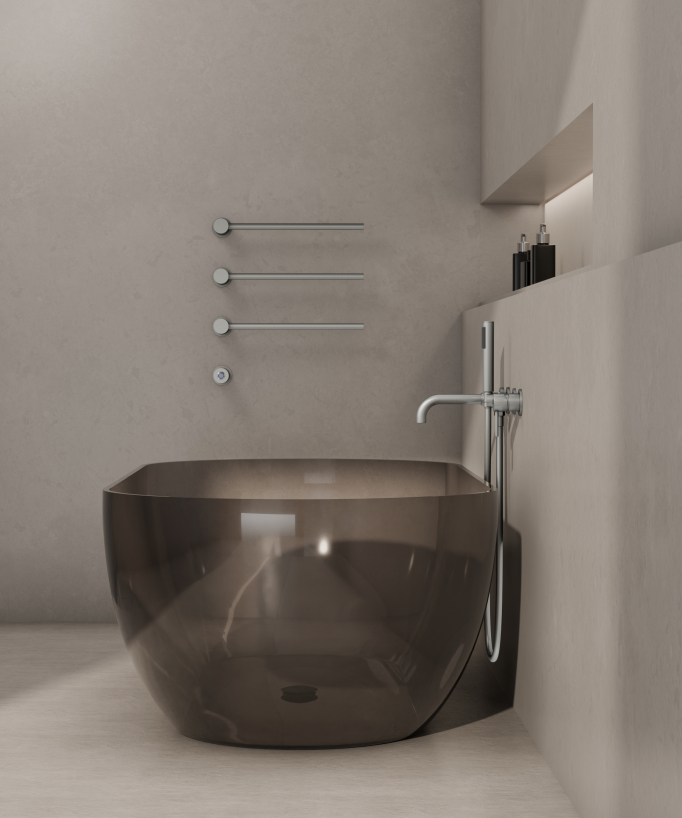 Wall-Mounted Electric Heated Towel Rail - Brushed Nickel