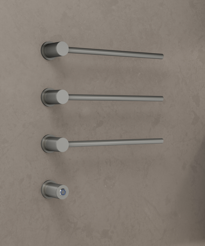 Wall-Mounted Electric Heated Towel Rail - Brushed Nickel