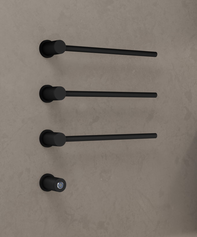 Wall-Mounted Electric Heated Towel Rail - Black